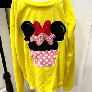 Yellow Disney Sweater with Cupcake Design